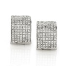 1.05Ct tw Wide Diamond Hoop Eearrings